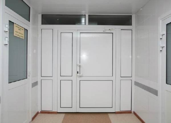 Входная пластиковая дверь в офис в Мытищах