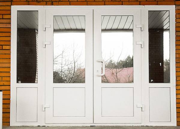 Входная дверь ПВХ в торговый центр в Мытищах